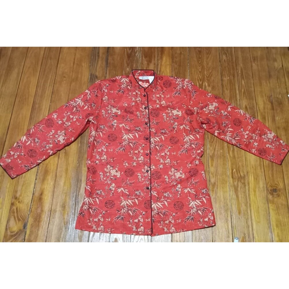 The Tog Shop Red/Black Asian Style Blouse 14 NWT - Picture 9 of 16